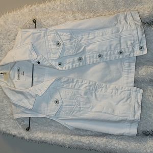White Denim Vest with Pockets